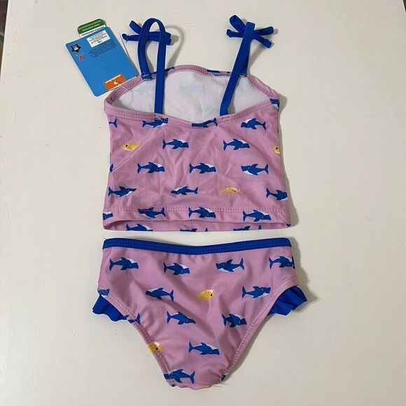 Nickelodeon Baby Shark Ruffle Tankini 2-PC Bikini Swimsuit Girls 12 Months NWT - Picture 7 of 9